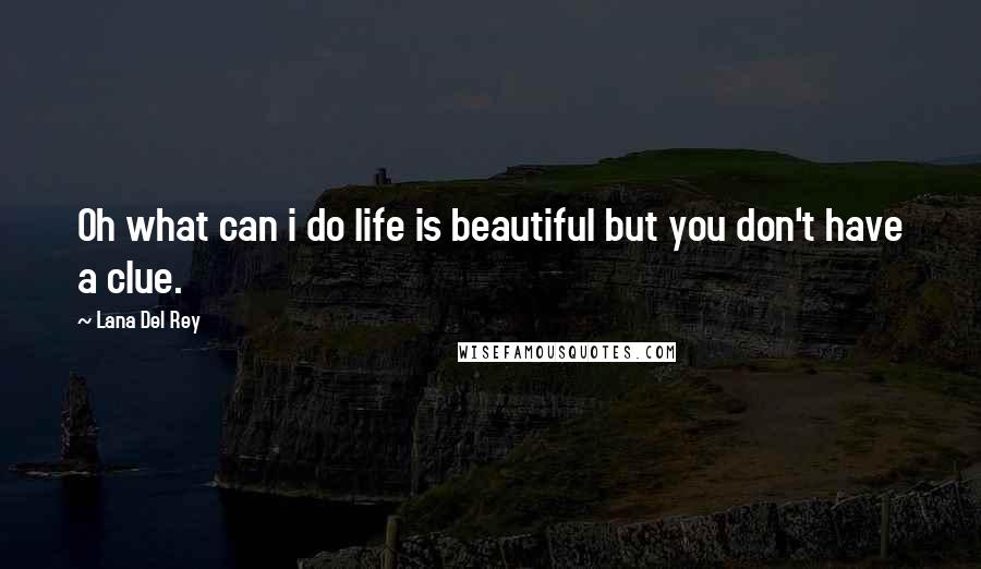 Lana Del Rey Quotes: Oh what can i do life is beautiful but you don't have a clue.