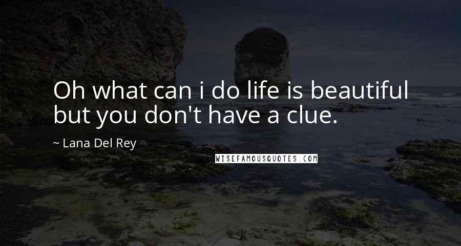 Lana Del Rey Quotes: Oh what can i do life is beautiful but you don't have a clue.