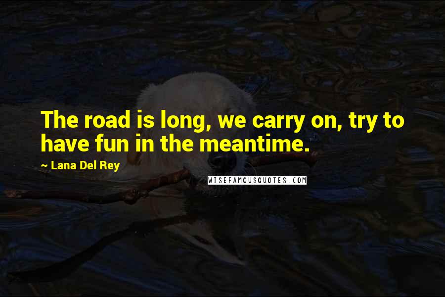 Lana Del Rey Quotes: The road is long, we carry on, try to have fun in the meantime.