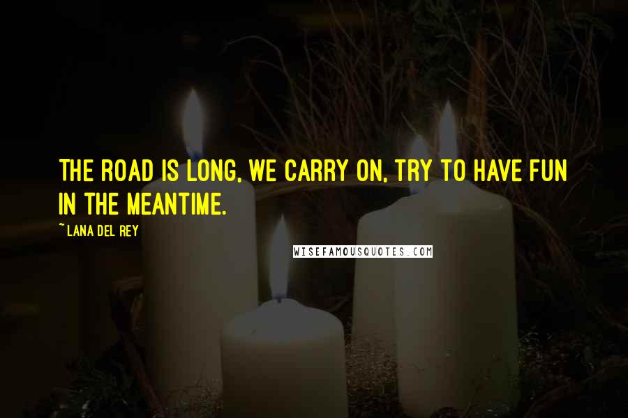 Lana Del Rey Quotes: The road is long, we carry on, try to have fun in the meantime.