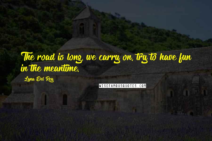 Lana Del Rey Quotes: The road is long, we carry on, try to have fun in the meantime.