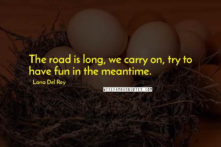 Lana Del Rey Quotes: The road is long, we carry on, try to have fun in the meantime.