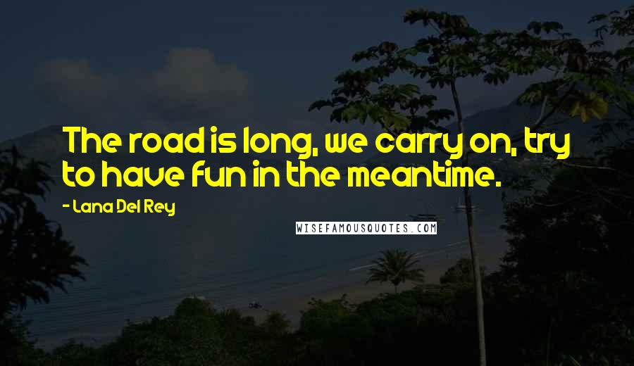 Lana Del Rey Quotes: The road is long, we carry on, try to have fun in the meantime.