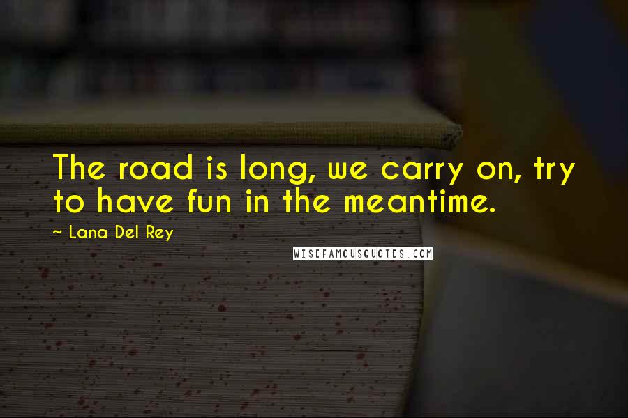 Lana Del Rey Quotes: The road is long, we carry on, try to have fun in the meantime.