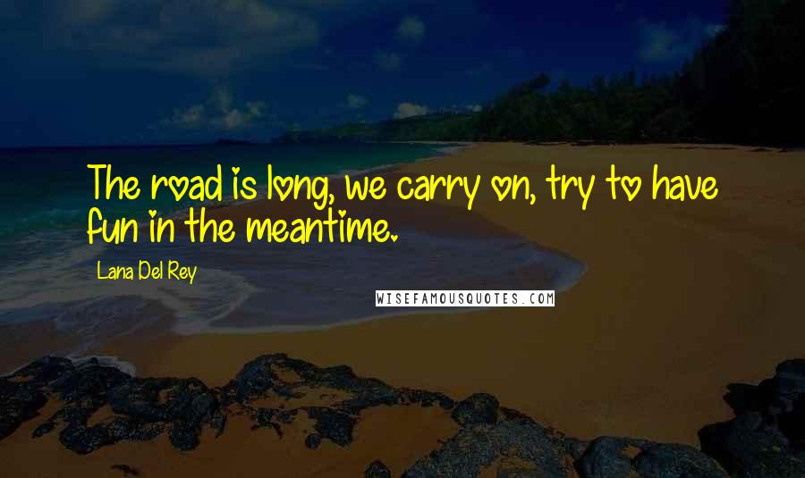 Lana Del Rey Quotes: The road is long, we carry on, try to have fun in the meantime.