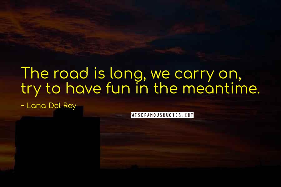 Lana Del Rey Quotes: The road is long, we carry on, try to have fun in the meantime.