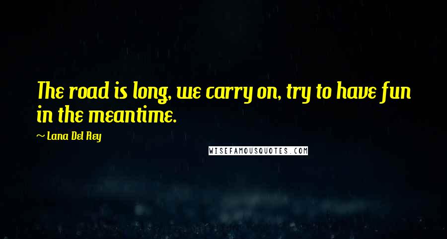 Lana Del Rey Quotes: The road is long, we carry on, try to have fun in the meantime.