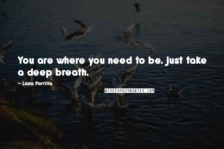 Lana Parrilla Quotes: You are where you need to be. Just take a deep breath.