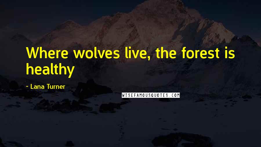 Lana Turner Quotes: Where wolves live, the forest is healthy