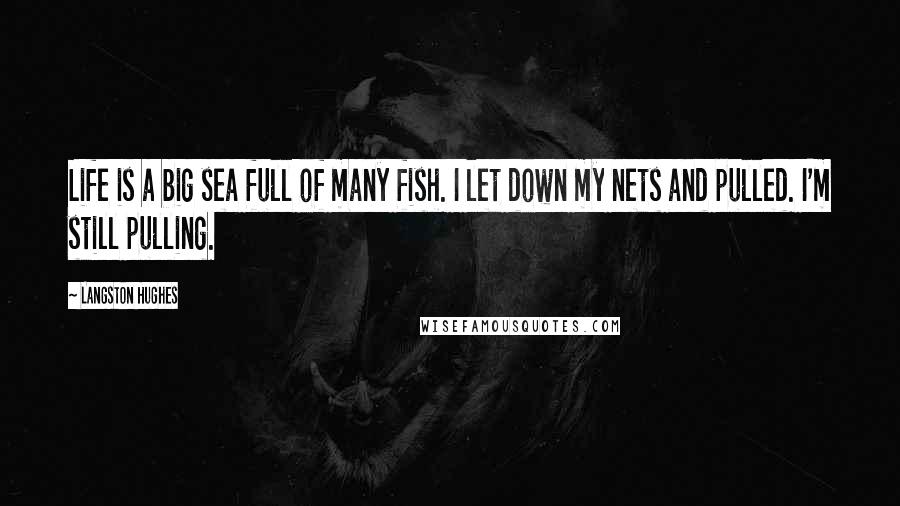 Langston Hughes Quotes: Life is a big sea full of many fish. I let down my nets and pulled. I'm still pulling.