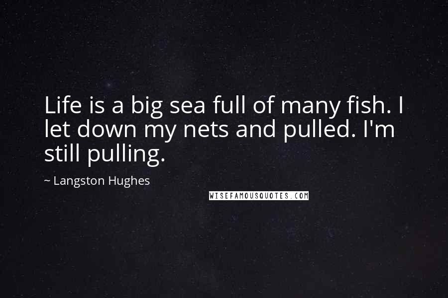 Langston Hughes Quotes: Life is a big sea full of many fish. I let down my nets and pulled. I'm still pulling.