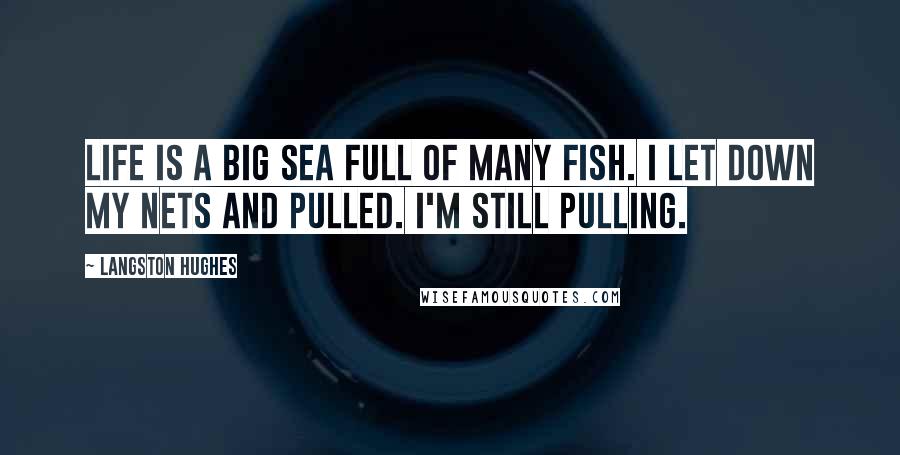 Langston Hughes Quotes: Life is a big sea full of many fish. I let down my nets and pulled. I'm still pulling.