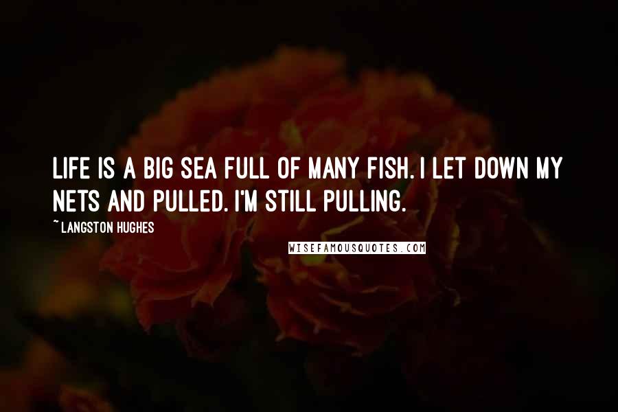 Langston Hughes Quotes: Life is a big sea full of many fish. I let down my nets and pulled. I'm still pulling.