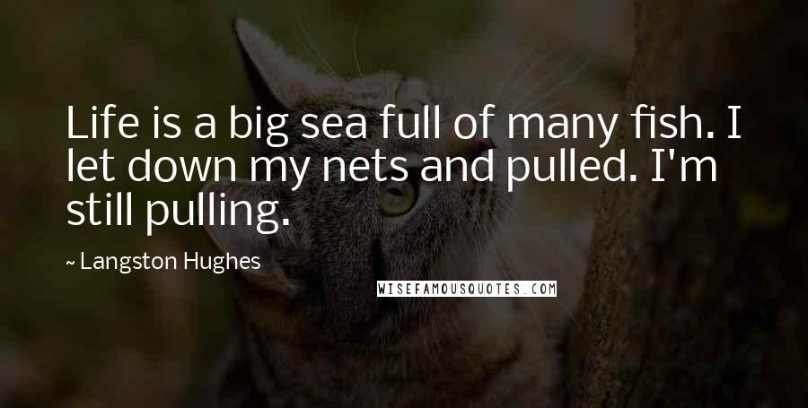 Langston Hughes Quotes: Life is a big sea full of many fish. I let down my nets and pulled. I'm still pulling.
