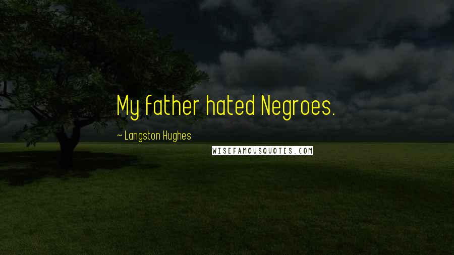Langston Hughes Quotes: My father hated Negroes.