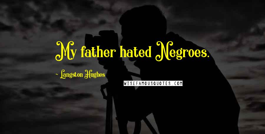 Langston Hughes Quotes: My father hated Negroes.