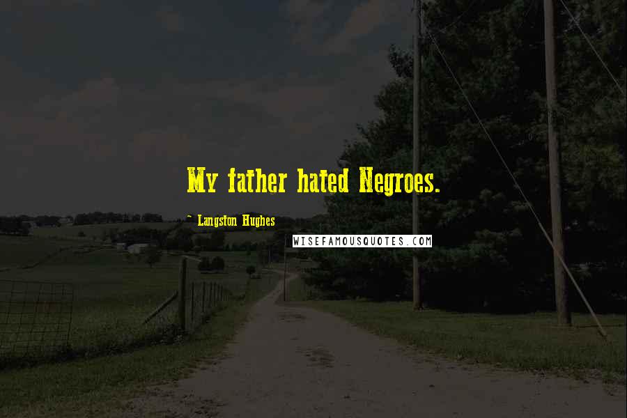 Langston Hughes Quotes: My father hated Negroes.