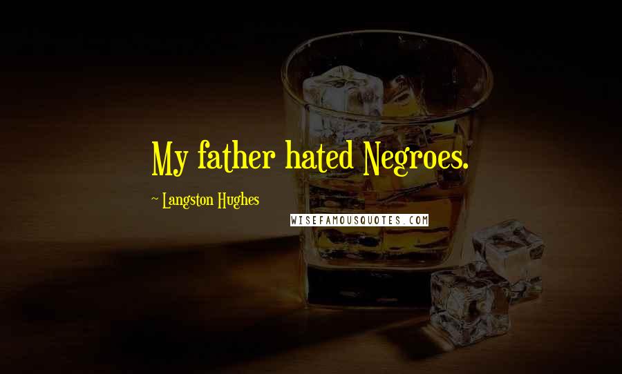 Langston Hughes Quotes: My father hated Negroes.