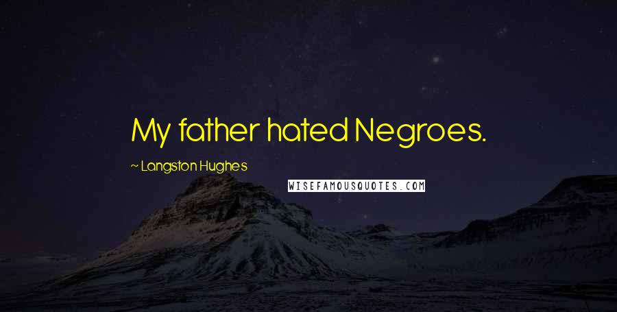 Langston Hughes Quotes: My father hated Negroes.