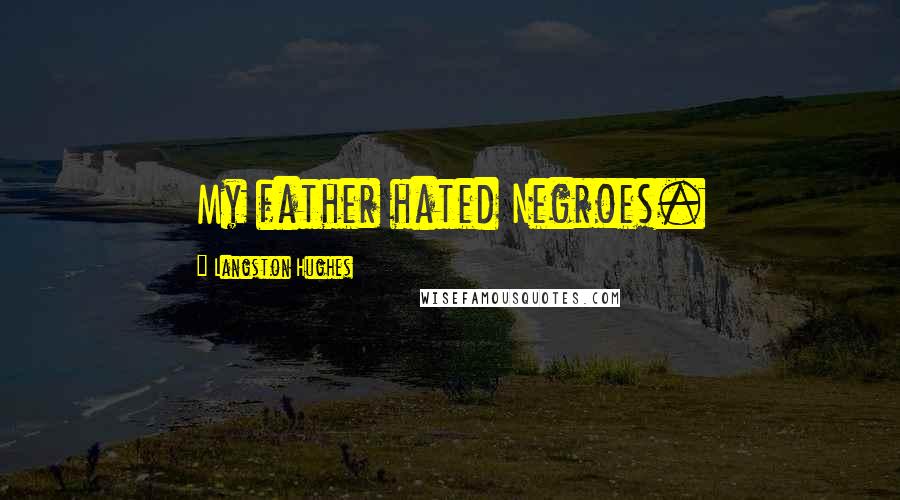 Langston Hughes Quotes: My father hated Negroes.