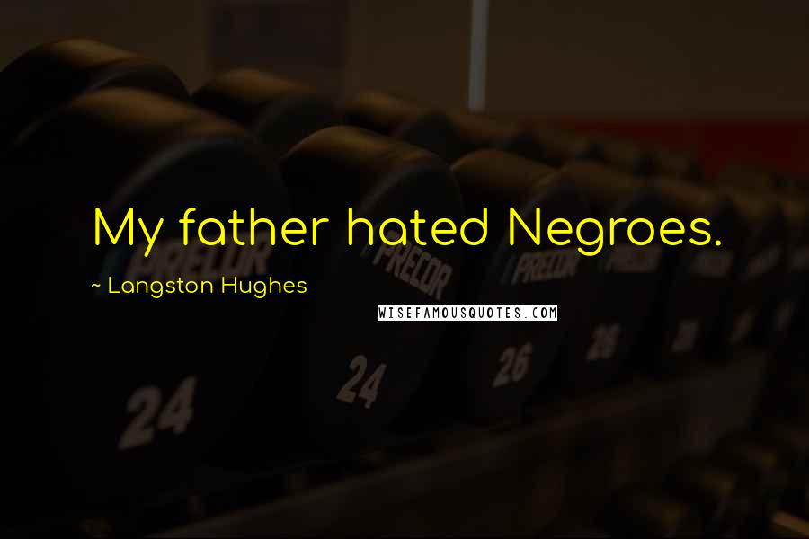 Langston Hughes Quotes: My father hated Negroes.