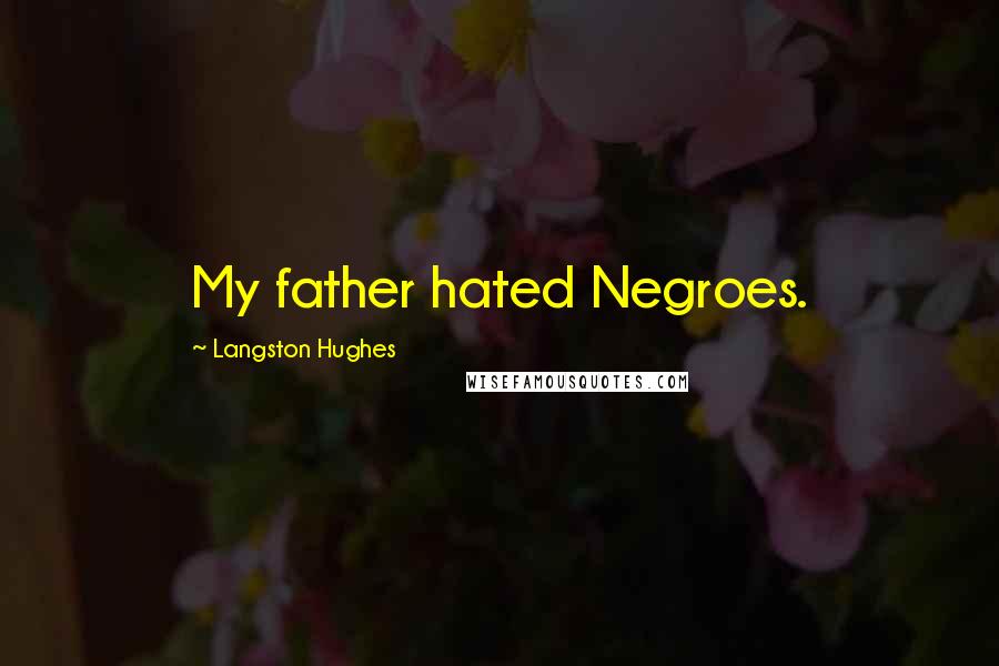 Langston Hughes Quotes: My father hated Negroes.