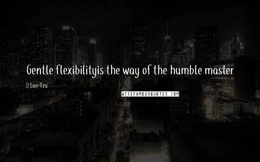 Lao-Tzu Quotes: Gentle flexibilityis the way of the humble master