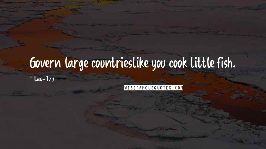 Lao-Tzu Quotes: Govern large countrieslike you cook little fish.