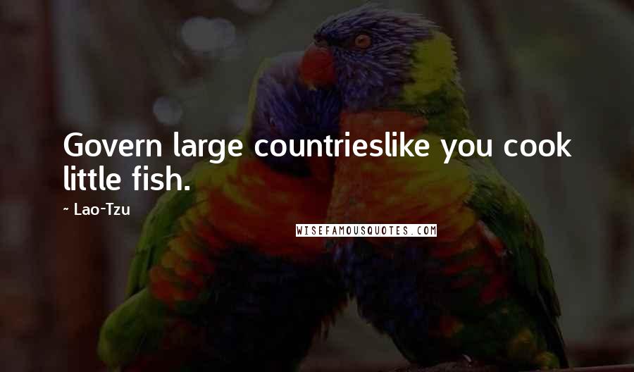 Lao-Tzu Quotes: Govern large countrieslike you cook little fish.