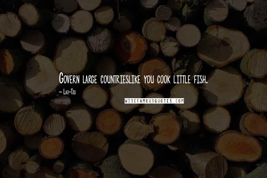 Lao-Tzu Quotes: Govern large countrieslike you cook little fish.