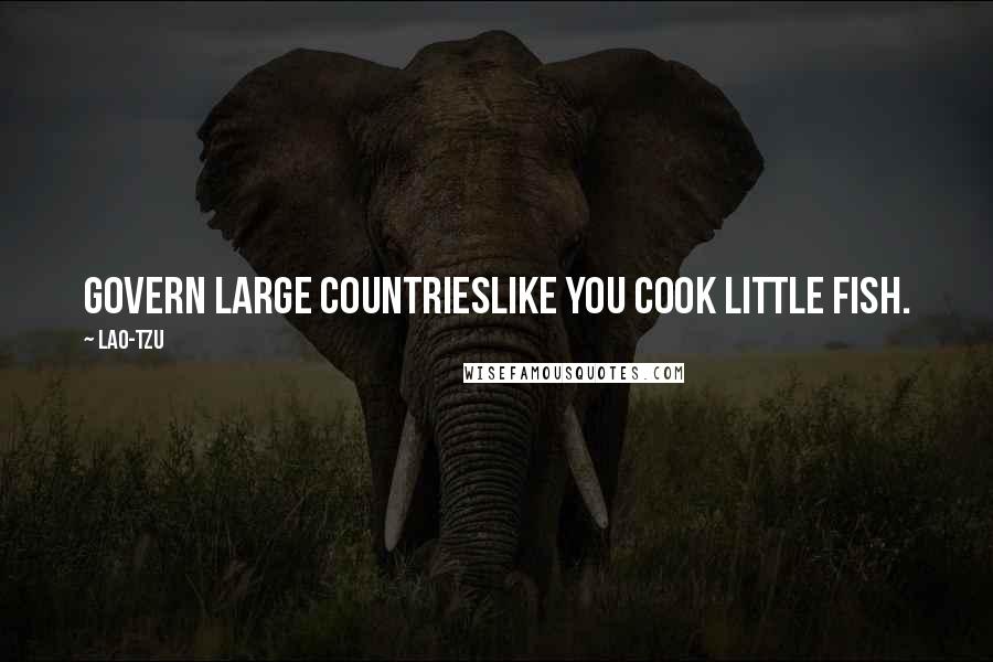 Lao-Tzu Quotes: Govern large countrieslike you cook little fish.