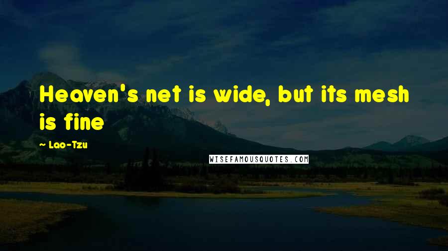 Lao-Tzu Quotes: Heaven's net is wide, but its mesh is fine