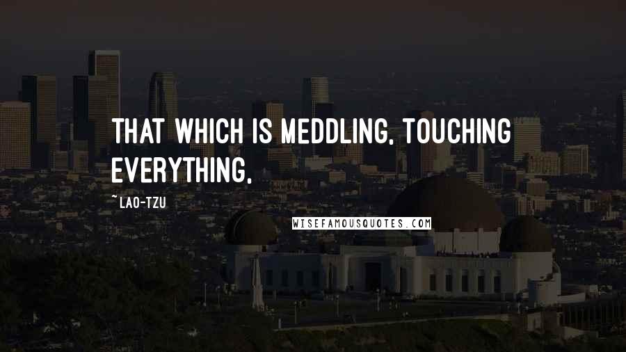 Lao-Tzu Quotes: That which is meddling, touching everything,