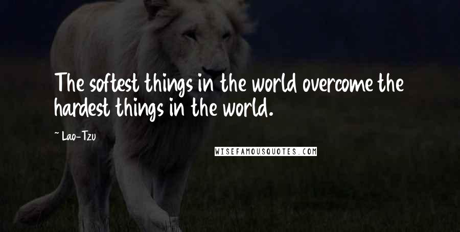 Lao-Tzu Quotes: The softest things in the world overcome the hardest things in the world.