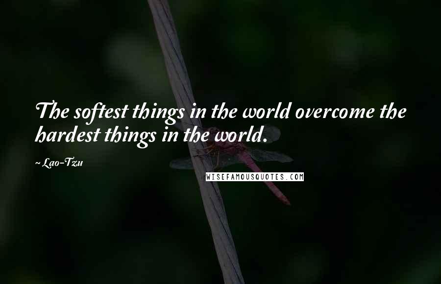 Lao-Tzu Quotes: The softest things in the world overcome the hardest things in the world.