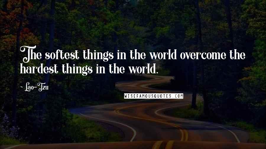 Lao-Tzu Quotes: The softest things in the world overcome the hardest things in the world.