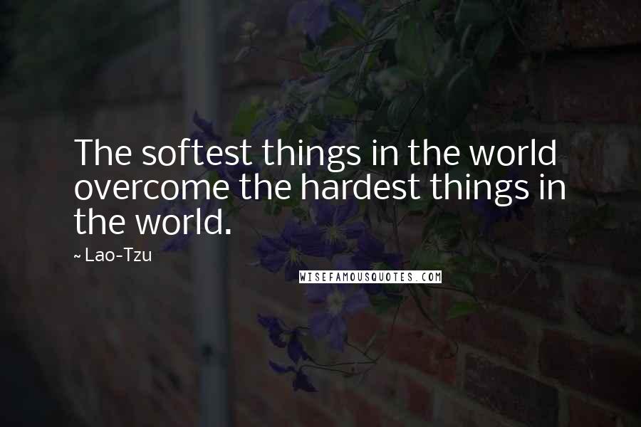 Lao-Tzu Quotes: The softest things in the world overcome the hardest things in the world.