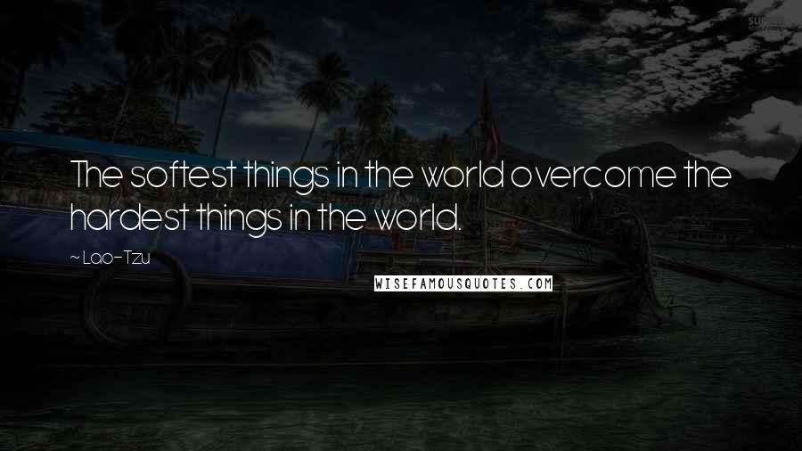 Lao-Tzu Quotes: The softest things in the world overcome the hardest things in the world.