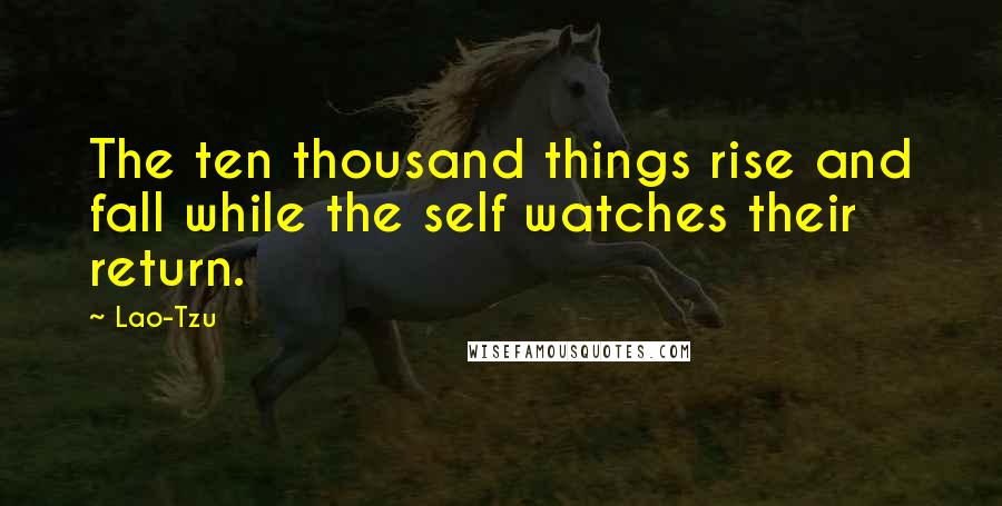 Lao-Tzu Quotes: The ten thousand things rise and fall while the self watches their return.