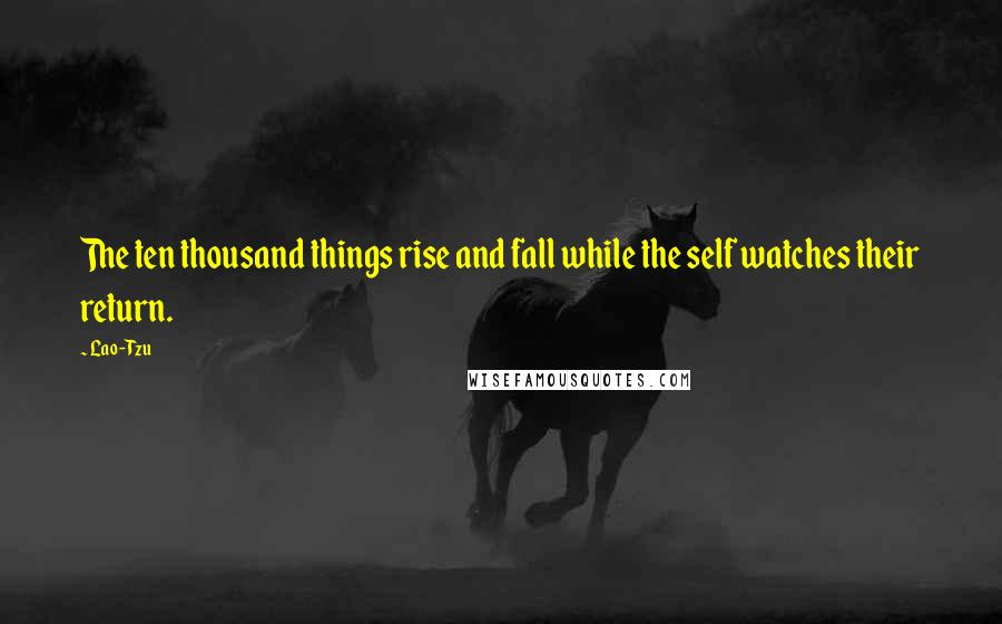 Lao-Tzu Quotes: The ten thousand things rise and fall while the self watches their return.