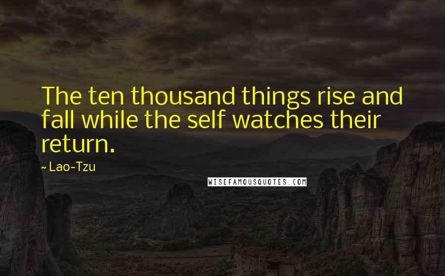 Lao-Tzu Quotes: The ten thousand things rise and fall while the self watches their return.