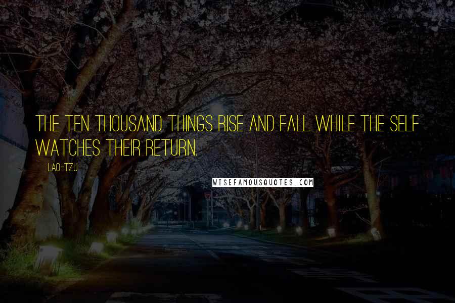 Lao-Tzu Quotes: The ten thousand things rise and fall while the self watches their return.