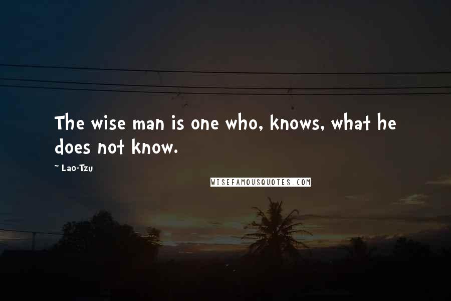 Lao-Tzu Quotes: The wise man is one who, knows, what he does not know.