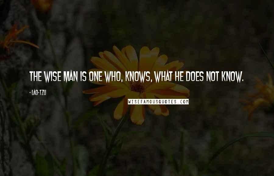 Lao-Tzu Quotes: The wise man is one who, knows, what he does not know.