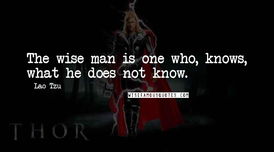 Lao-Tzu Quotes: The wise man is one who, knows, what he does not know.