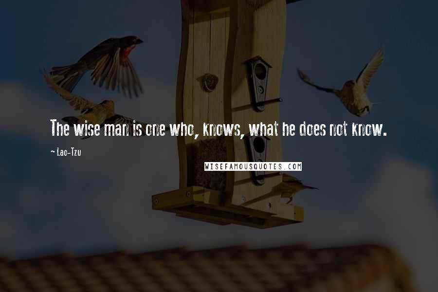 Lao-Tzu Quotes: The wise man is one who, knows, what he does not know.