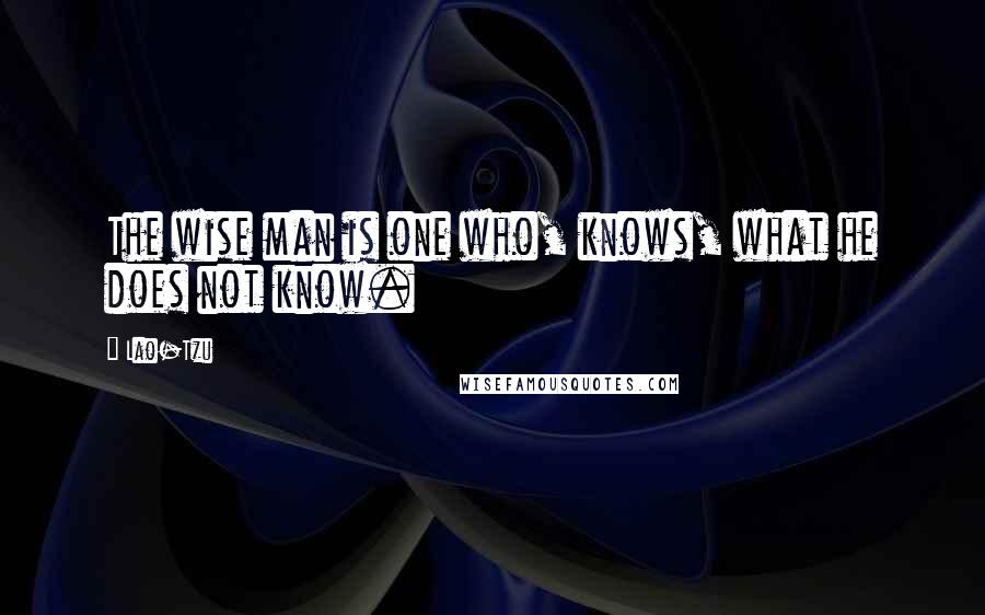 Lao-Tzu Quotes: The wise man is one who, knows, what he does not know.