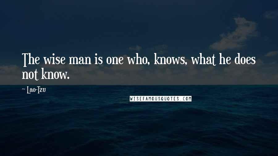 Lao-Tzu Quotes: The wise man is one who, knows, what he does not know.