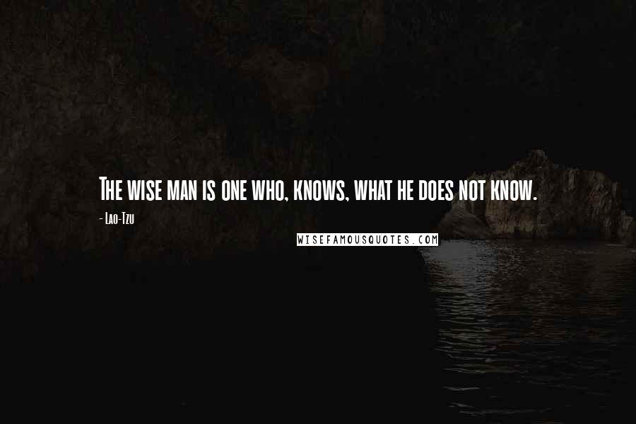 Lao-Tzu Quotes: The wise man is one who, knows, what he does not know.