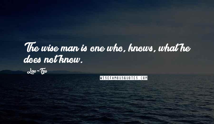 Lao-Tzu Quotes: The wise man is one who, knows, what he does not know.